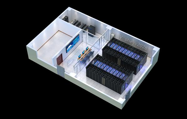 濰坊某學院二號樓機房配電室效果圖制作_立體戶型圖