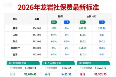 专业代缴龙岩社保,2026龙岩社保,龙岩劳务派遣
