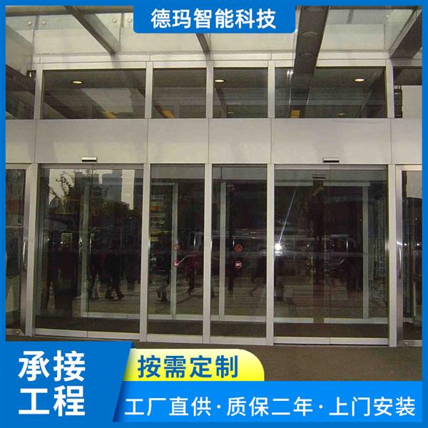 广州办公室吊轨无框玻璃移门 广东吊装自动感应玻璃门厂家
