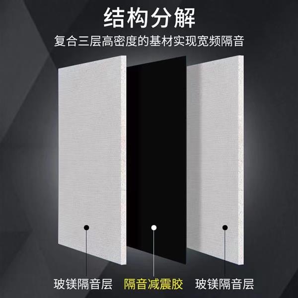 玻镁隔音板KTV酒吧影院墙体吊顶隔音板防火阻燃隔声板 阻尼隔音板